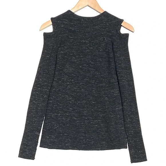 CURRENT/ELLIOTT Women’s melange black cold shoulder sweater with thumbholes med. - Picture 6 of 6